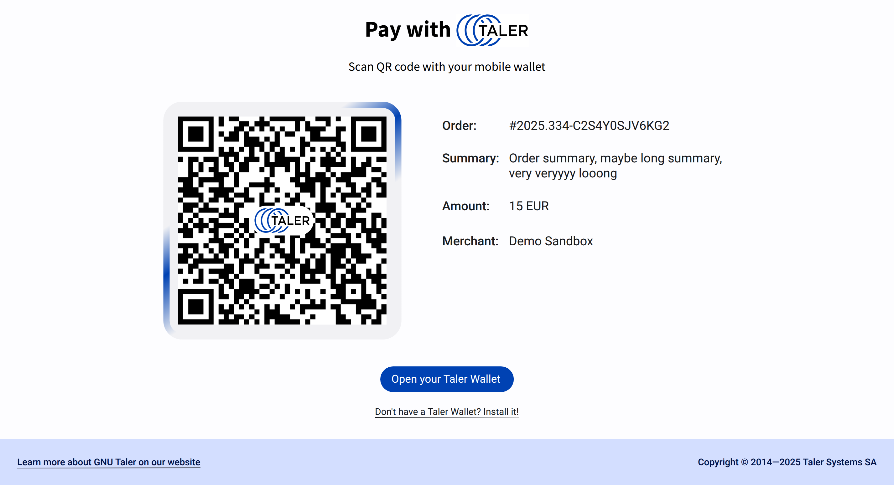 Default checkout page design