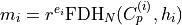 m_i = r^{e_i}\text{FDH}_N(C^{(i)}_p, h_i)